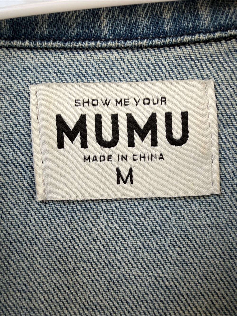 Show Me Your MuMu Light Blue Denim Short-Sleeve Zip Dress with Braided Belt - Picture 5 of 5
